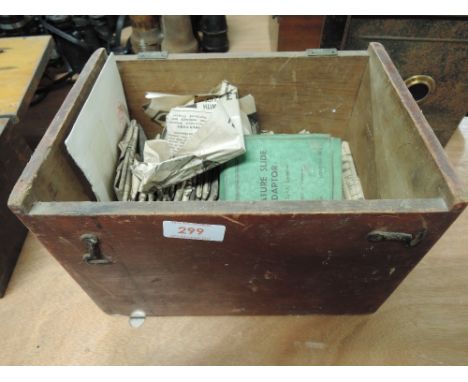 A box of Magic lantern glass slides