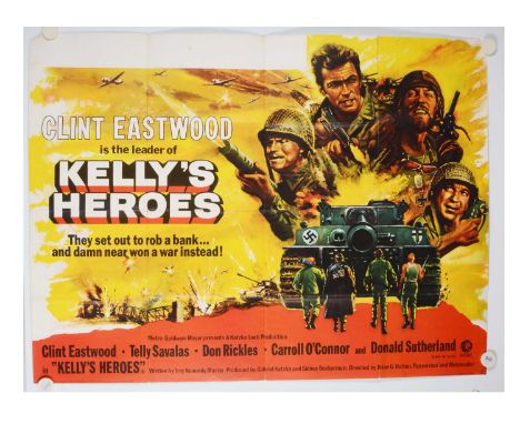 Kelly's Heroes (1970) UK Quad poster, UK Quad poster for the wartime action comedy starring Clint Eastwood and Telly Savalas 