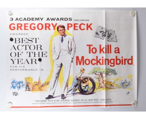 To Kill A Mockingbird (1964) Quad Poster, UK Quad poster for this film starring Gregory Peck based on the Harper Lee Novel - 
