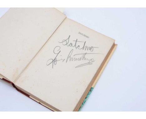 Louis Armstrong / Signatures, a hardback copy of 'Satchmo - My Life In New Orleans' by Louis Armstrong - With Signature on th