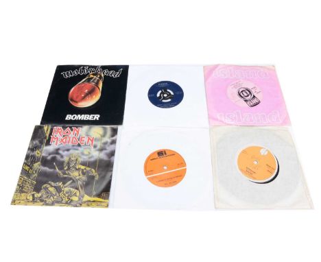 7" Singles, approximately twenty-five singles of various genres with artists comprising Iron Maiden, Buster, Leather Head, Mo