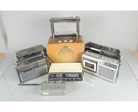 Radios / Cassette Players, Eight vintage Radio and Cassette Players including Ever Ready Sky Queen, Skyleader 3 Band radio & 