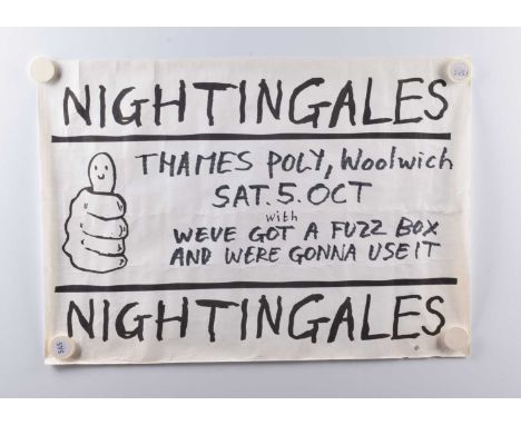 Music Posters Plus, four mainly Indie Gig and Promo posters comprising The Nightingales / We've Got A Fuzzbox, The Swell Maps