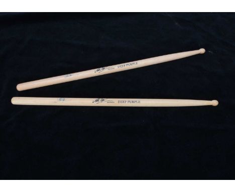 Ian Paice Drumsticks / Signatures, a pair of Ian Paice 'Signature' drumsticks - The Vendor worked for Ian Paice for several y