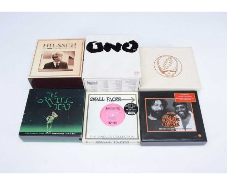 CD Box Sets, eight Box Sets with artists comprising Yoko Ono, The Grateful Dead, Merl Saunders and Jerry Garcia, The Small Fa