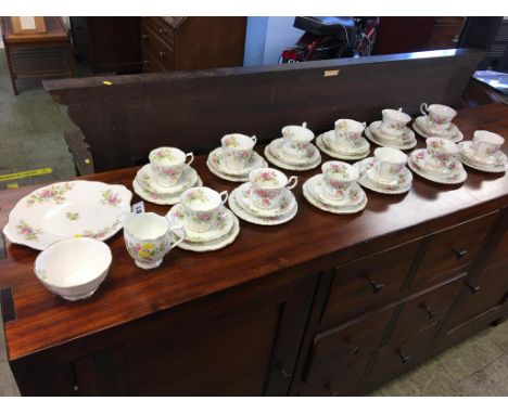 A Royal Albert 'Moss Rose' pattern tea service