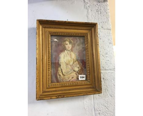 A gilt framed print