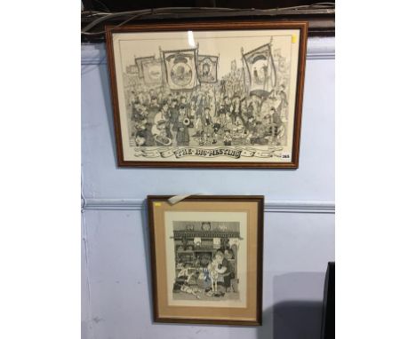 A print by Robert Olley, 'The Big Meeting' and a signed print