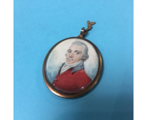 A miniature portrait of a gentleman on ivory panel