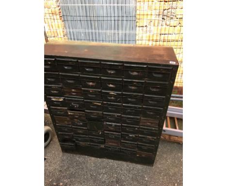 A metal drawer tool chest, 91cm wide