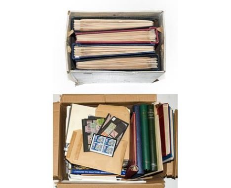 Worldwide accumulation in 2 Cartons, 1000s of stamps, m/ss, booklets and postal history, with several albums incl. British Af