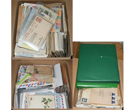 Worldwide Covers, Three Boxes of about 2500+ all-world covers 19th century onwards, including two good binders, one with GB f