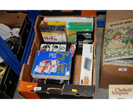 A quantity of various sundry items to include kids spider robot, remote control helicopter, vintage jigsaw puzzle etc.