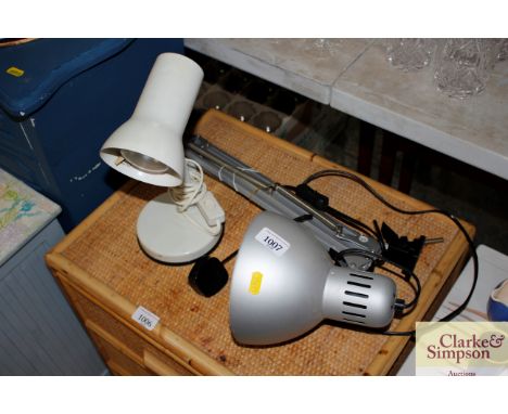 An angle poise style lamp together with a reading lamp