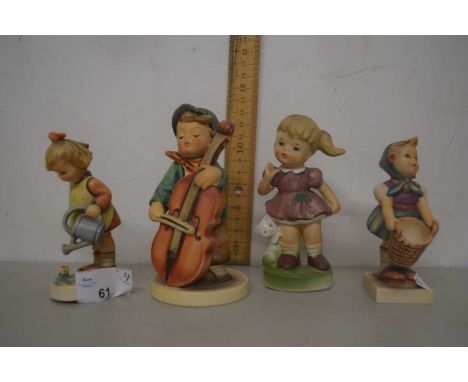 Mixed Lot: Four various small Goebel figures of children