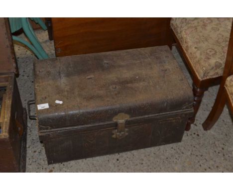 A metal tool chest containing various hand tools and garage clearance items