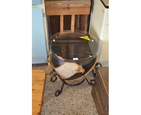 Modern glass topped urn formed lamp table