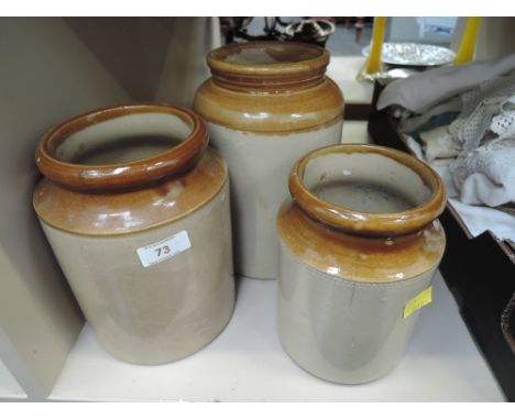 A selection of vintage stone ware jars