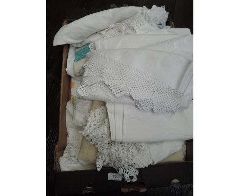A selection of vintage and antique table linen,including tray cloths, napkins, two Victorian towels and some intricately embr