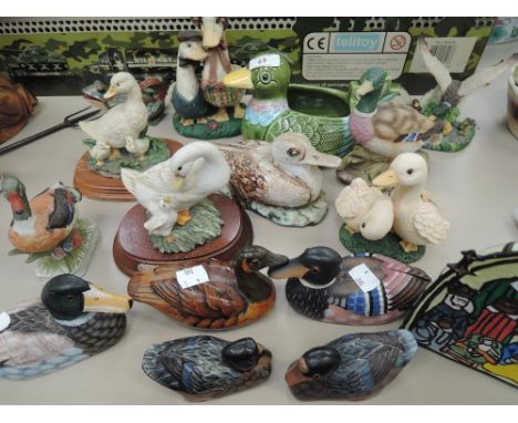 A selection of vintage duck figures and figurines
