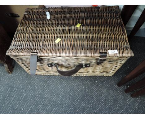 A vintage wicker hamper
