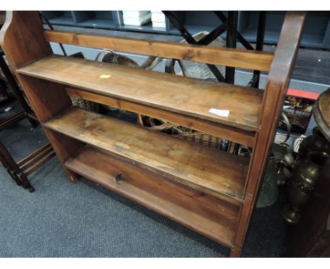 A stained frame wall shelf