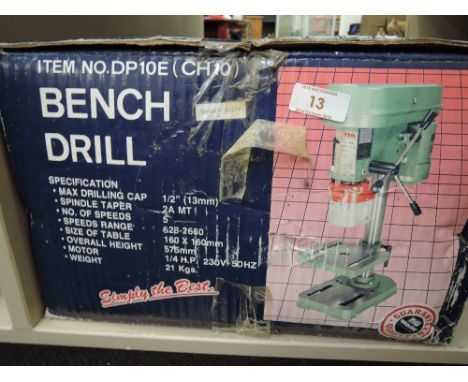 A vintage work bench pillar drill