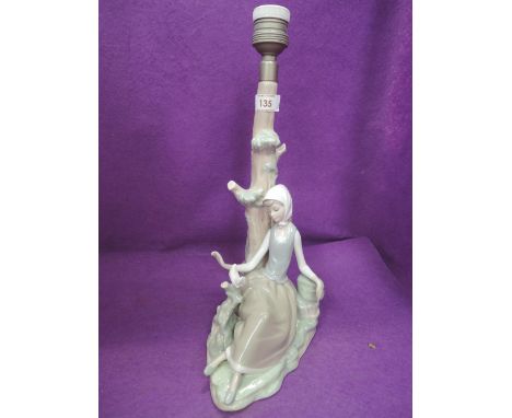 A vintage figural lamp base by LladroNO VISIBLE FAULTS OR REPAIR