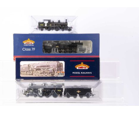 Bachmann and Hornby 00 Gauge BR black Locomotives and Tenders, Bachmann, 31-010 Class 7F 2-8-0 53806 and 32-857 Class 9F 2-10