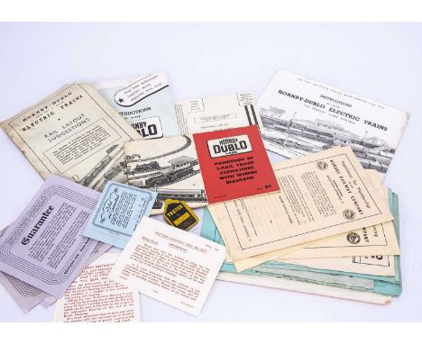 Qty of original Hornby-Dublo Instructions Guarantee Slips, instruction slips Track Plans  Membership Leaflets and various Ele