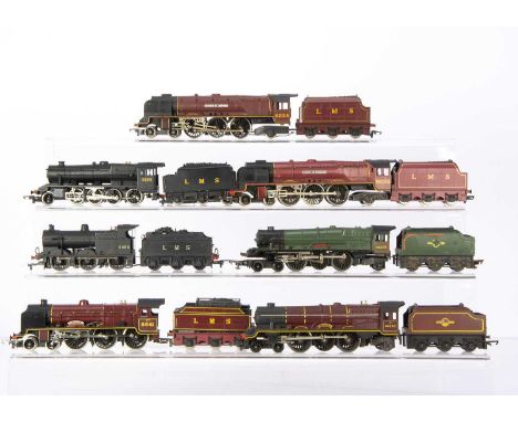 Hornby Airfix Tri-ang 00 gauge LMS Steam Locomotives and tenders , Hornby R305 LMS maroon Coronation class 'Duchess of Aberco