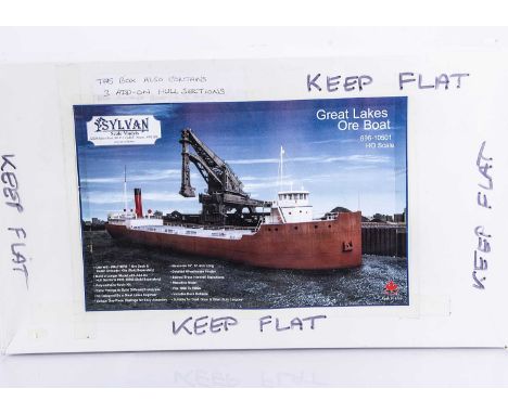 Sylvan Scale Models HO Scale Great Lakes Ore Boat, boxed 696-10501 resin kit, together with three add on hull sections to con