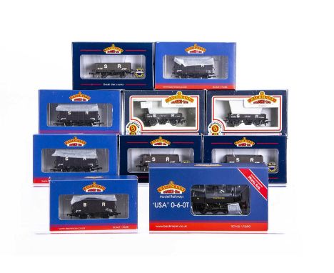Bachmann 00 Gauge for Model Rail Magazine Southern Railway black USA Tank Locomotive and various freight wagons,  MR102 0-6-0
