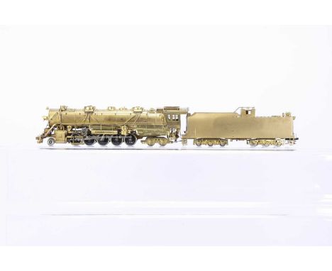 Nickel Plate Products H0 Gauge D M &amp; I R 2-10-4 E-4, made by Kumata, Japan, unpainted, in original box, G-VG some tarnish