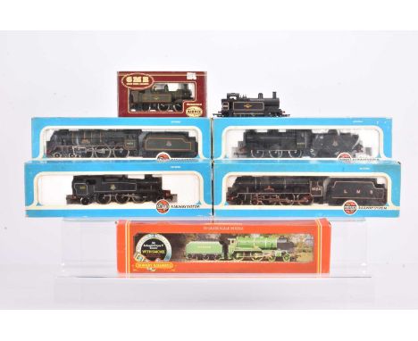 Airfix Hornby Tri-ang 00 gauge Steam Locomotives, Airfix, 54153 BR green 14xx class 0-4-2 tank 1466, 54151 BR black 61xx clas
