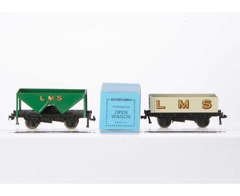 Limited Edition Hornby Dublo 00 Gauge 3-Rail wagons built by Bran Huxley in the style of Hornby 0 Gauge,  LMS stone Open wago