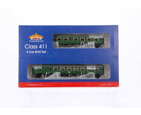 Bachmann 00 Gauge 31425 BR SR green Class 411 4-CEP four coach EMU Set 7105, in original box, VG-E, box G-VG