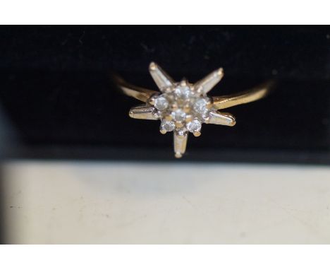 9ct Gold Ring set with 6 Diamonds Boxed