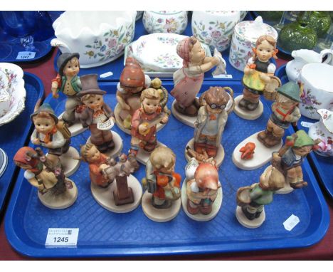 Hummel Figurines, to include Wash Day, Sister, Chick Girl, Bird Duet, Doctor (15):- One Tray.