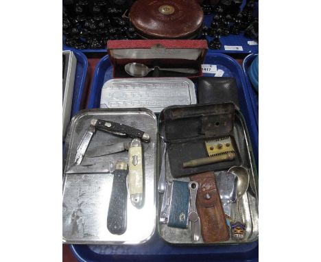 Pocket Knives - Howarth, Wostenholm &amp; Richards, razors, lighter, etc:- One Tray.