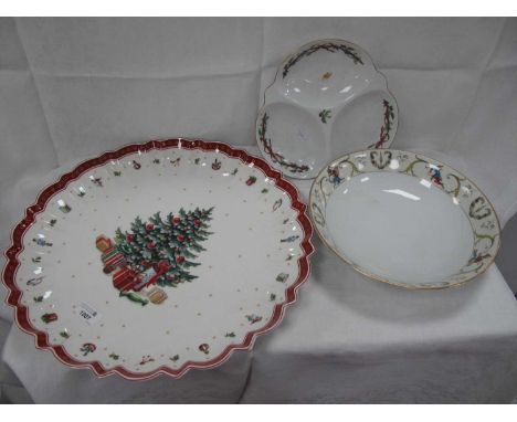 Villeroy &amp; Boch Toy's Delight Platter, 44.5cm wide. Limoges Songs De XVIIIEME bowl, Worcester hors d'oeuvres.