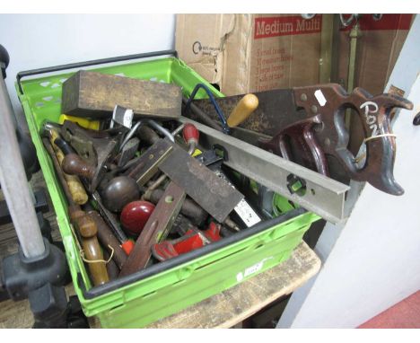 Spear &amp; Jackson Saw, Record plane, Marples spirit level, other tools:- One Box