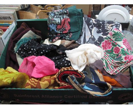 A Quantity of Vintage Ladies Headscarves and Wraps, including Beckford silk, John Lewis, Besari, etc.
