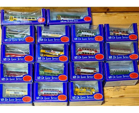 Approx. 17 boxed Exclusive First Edition die-cast model buses. 