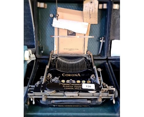 A 1932 vintage Corona typewriter, with instructions manual, made in USA. 