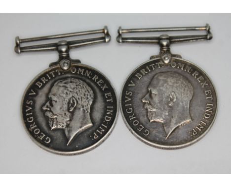 Two WWI British War medals one inscribed 205627 PTE. J.H. SNIDALL. R.W. KENT R. and the other 94378 PTE. M. LECH. R.A.M.C. 