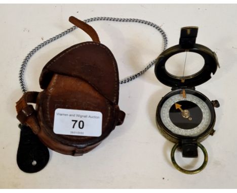 A WW1 Verner's VIII military marching compass, F-L No 84807, dated 1917 in original leather case having incised 101st MGC ( M