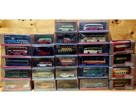 Approx. 26 boxed Corgi die-cast model buses/coaches/wagons 