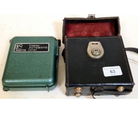 A vintage Watts Cowley automatic level in original case. 