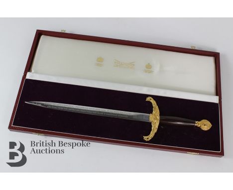 Wilkinson Sword 50 year commemorative dagger, the blade etched 'To celebrate fifty years of peace and reconciliation since th